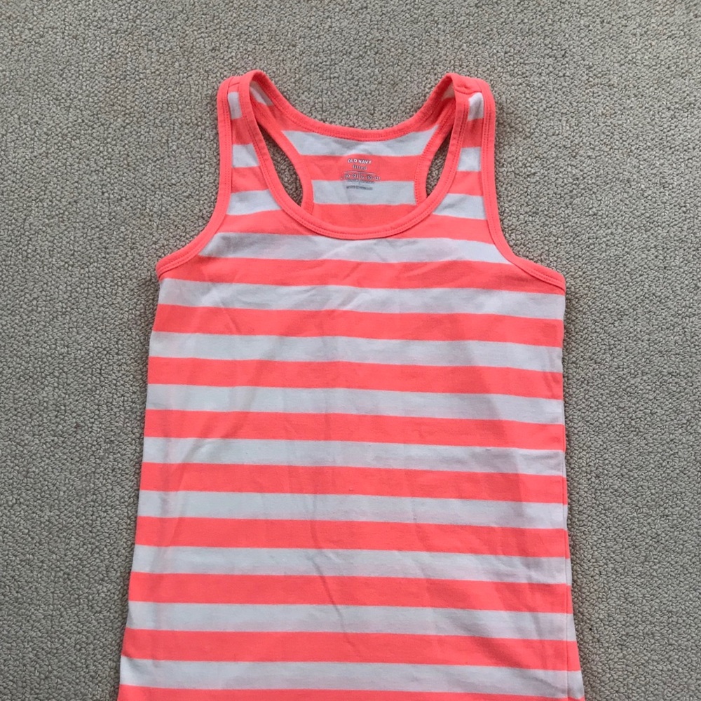coral striped racerback tank